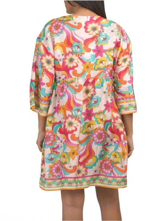JOHNNY WAS
Silk Blend Barbara Mini 👗 dress
Color multi 
Size Large - Picture 2 of 8